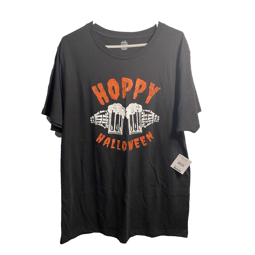 celebrate halloween mens short sleeve shirt size large 42 44 beer mugs hands